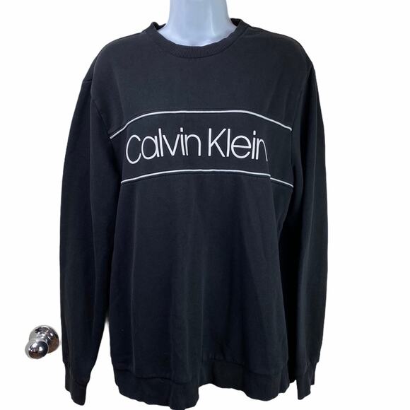 Calvin Klein Soft Touch Fleece Spell out Sweatshirt Size Large - Picture 1 of 7